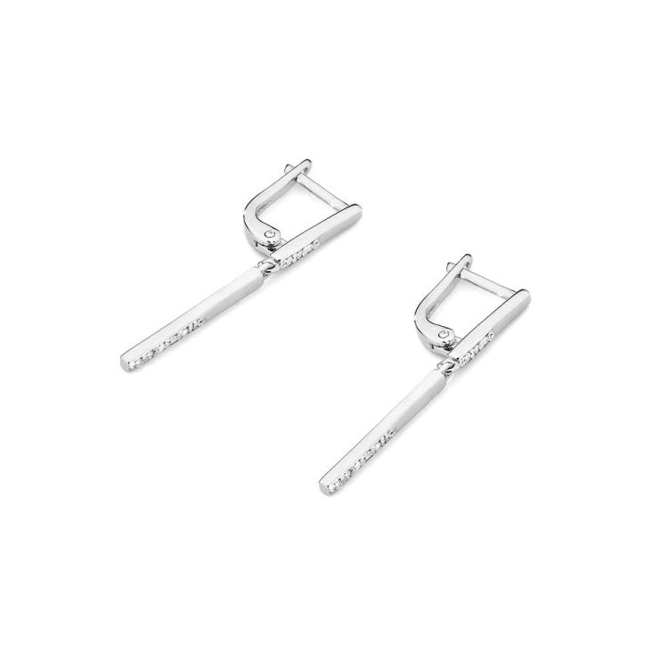 Kolczyki z białego złota 585 z diamentami 0,08ct The Diamonds