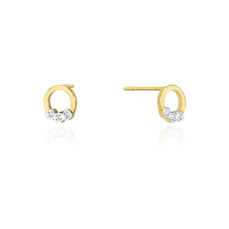 Kolczyki z białego złota 585 z diamentami 0,03ct The Diamonds