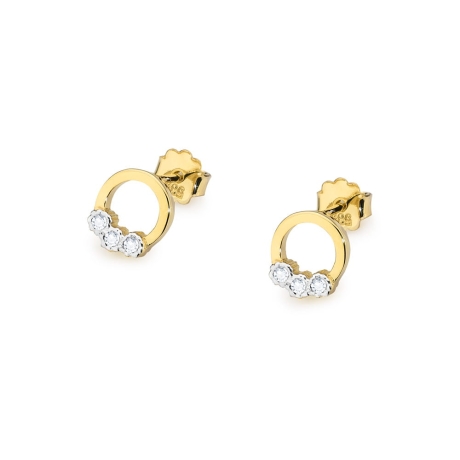 Przejdź do produktu Kolczyki z żółtego złota 585 z diamentami 0,05ct The Diamonds