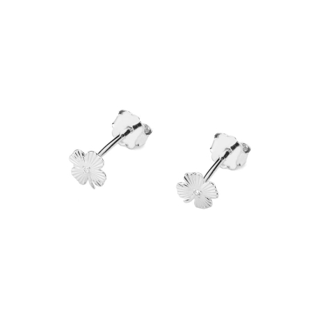 Przejdź do produktu Kolczyki z białego złota 585 z diamentami 0,01ct koniczyna The Diamonds