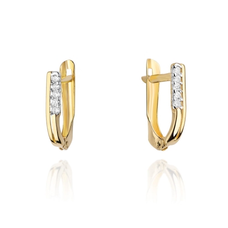 Przejdź do produktu Kolczyki z żółtego złota 585 z diamentami 0,15ct The Diamonds