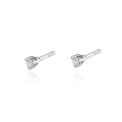 Kolczyki z białego złota 585 z diamentami 0,08ct The Diamonds