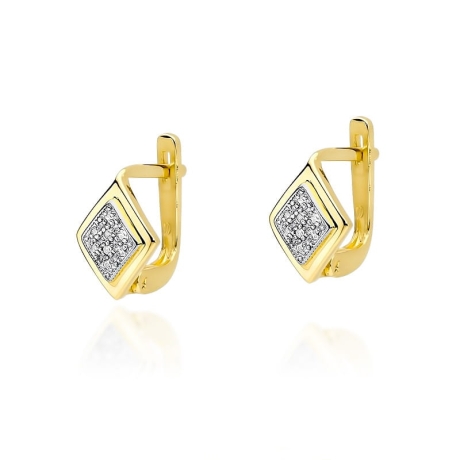 Przejdź do produktu Kolczyki z żółtego złota 585 z diamentami 0,08ct The Diamonds 