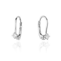 Kolczyki z białego złota 585 z diamentami 0,14ct The Diamonds