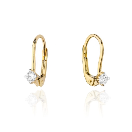 Przejdź do produktu Kolczyki z żółtego złota 585 z diamentami 0,16ct The Diamonds