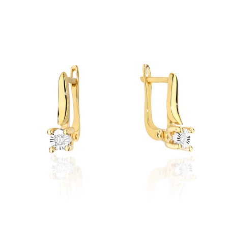 Przejdź do produktu Kolczyki z żółtego złota 585 z diamentami 0,06ct The Diamonds