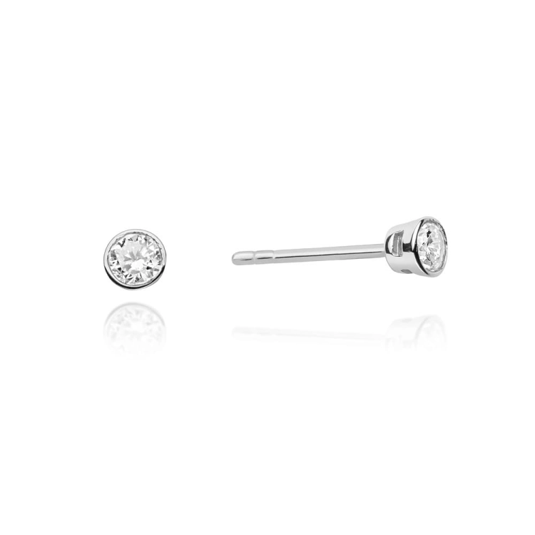 Kolczyki z białego złota 585 z diamentami 0,20ct The Diamonds