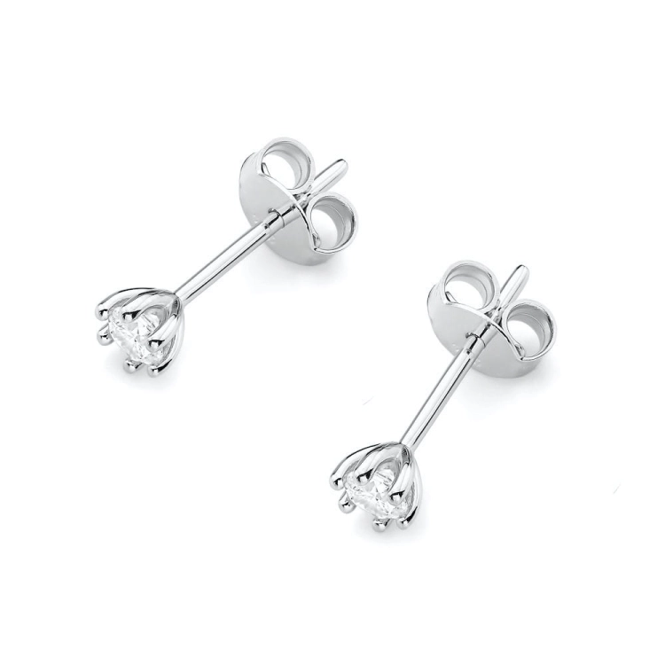 Kolczyki z białego złota 585 z diamentami 0,20ct The Diamonds