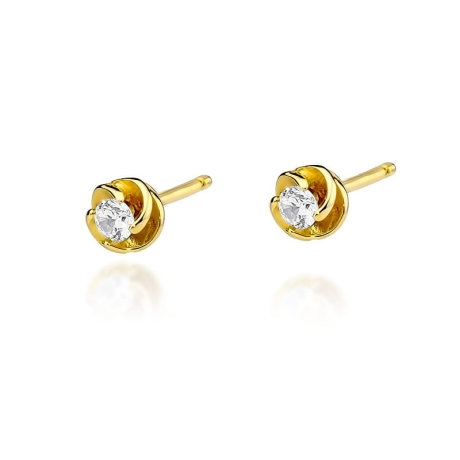Przejdź do produktu Kolczyki z żółtego złota 585 z diamentami 0,16ct The Diamonds