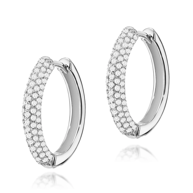 Kolczyki z białego złota 585 z diamentami 0,83ct The Diamonds