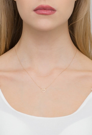 Przejdź do produktu Naszyjnik z żółtego złota z diamentem 0,005ct serce The Diamonds