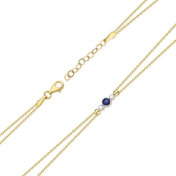 Bransoletka z żółtego złota 585 z szafirem i diamentami 0,029ct The Diamonds