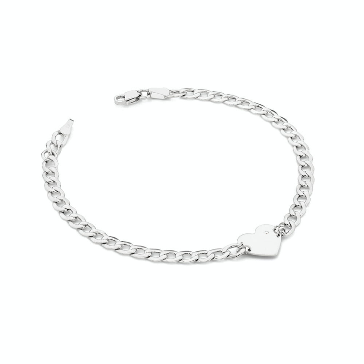 Bransoletka z białego złota 585 z diamentami 0,005ct The Diamonds