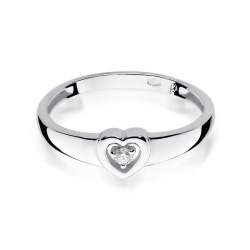 Pierścionek zaręczynowy z białego złota z diamentem 0,04ct Fire Of Love