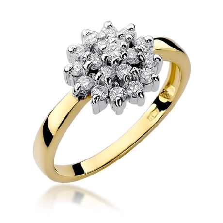Przejdź do produktu Pierścionek zaręczynowy z żółtego złota z diamentami 0,40ct Fire Of Love