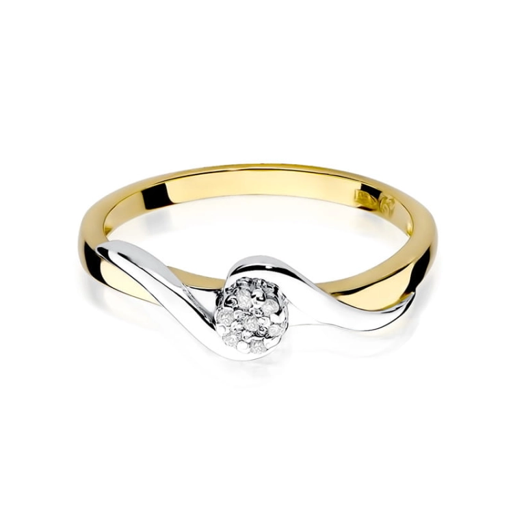 Pierścionek zaręczynowy z żółtego złota z brylantami 0,04ct Fire Of Love