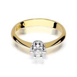 Pierścionek zaręczynowy z żółtego złota z brylantem 0,23ct Fire Of Love