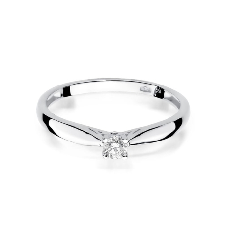 Przejdź do produktu Pierścionek zaręczynowy z białego złota z diamentem 0,10ct Fire Of Love