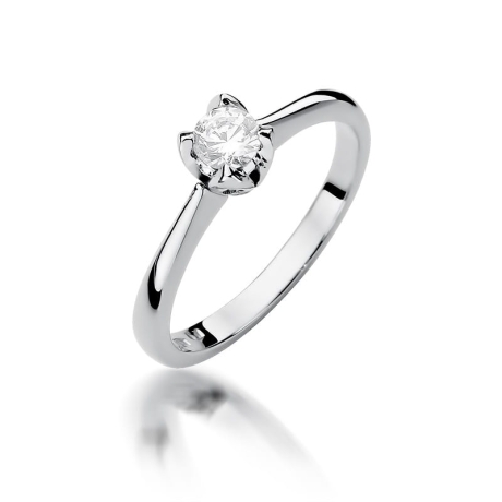 Przejdź do produktu Pierścionek zaręczynowy z białego złota z diamentem 0,30ct Fire Of Love 