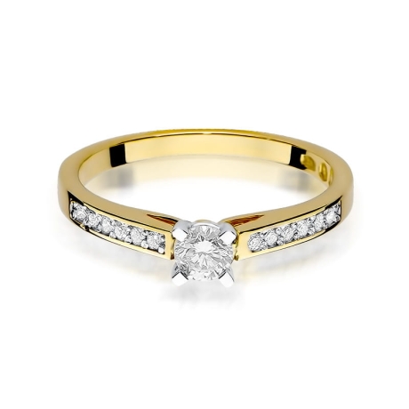 Przejdź do produktu Pierścionek zaręczynowy z żółtego złota z diamentami 0,36ct Fire Of Love 