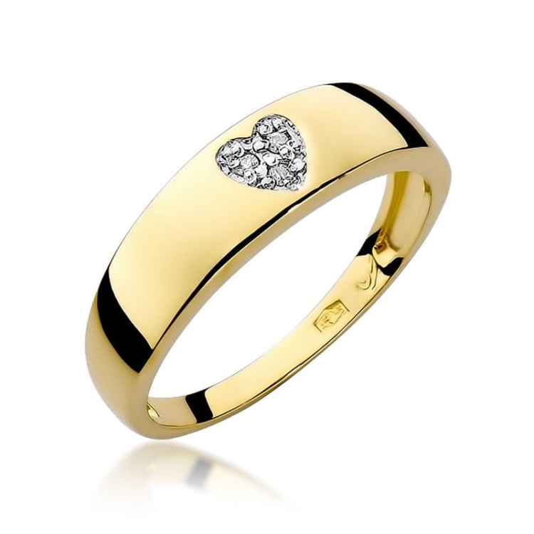 Pierścionek zaręczynowy z żółtego złota z brylantami 0,03ct Fire Of Love