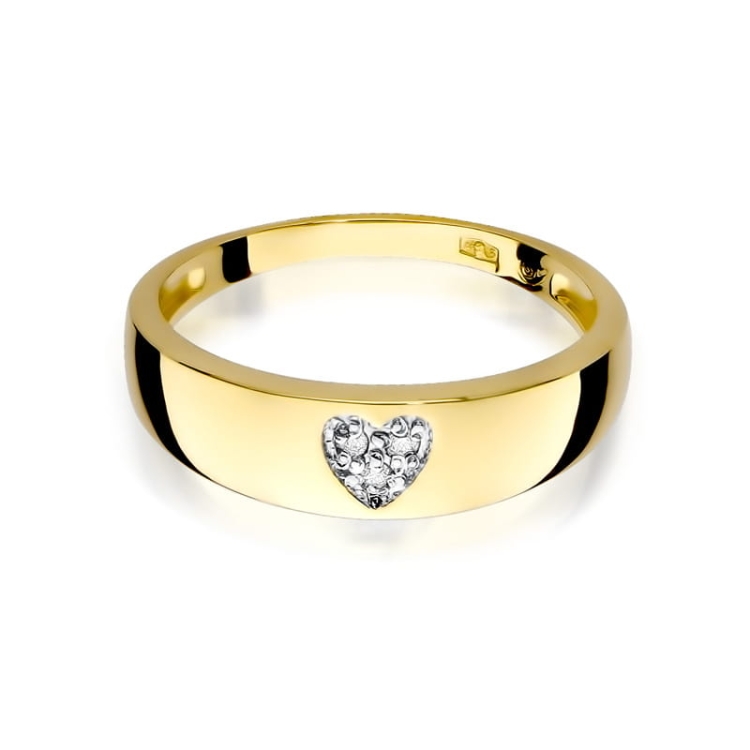 Pierścionek zaręczynowy z żółtego złota z brylantami 0,03ct Fire Of Love