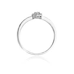 Pierścionek zaręczynowy z białego złota z diamentami 0,09ct Fire Of Love