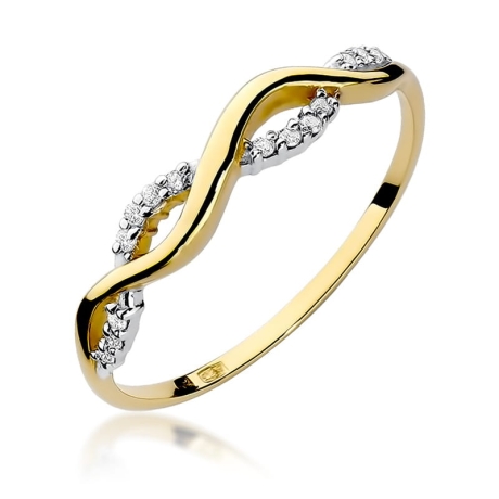 Przejdź do produktu Pierścionek zaręczynowy z żółtego złota z diamentami 0,07ct Fire Of Love
