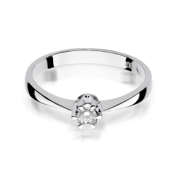 Pierścionek zaręczynowy z białego złota z diamentem 0,03ct Fire Of Love