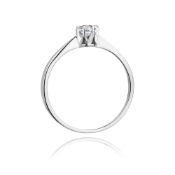 Pierścionek zaręczynowy z białego złota z diamentem 0,03ct Fire Of Love