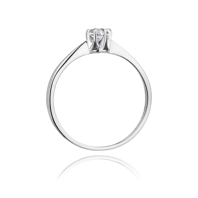 Pierścionek zaręczynowy z białego złota z diamentem 0,03ct Fire Of Love