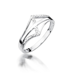 Pierścionek zaręczynowy z białego złota z brylantami 0,03ct Fire Of Love