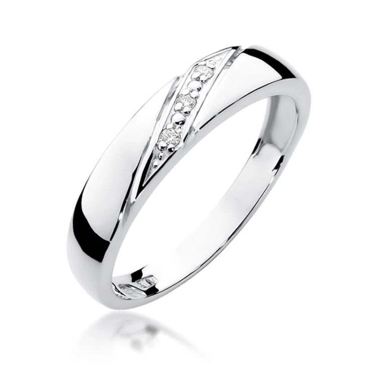 Pierścionek zaręczynowy z białego złota z diamentami 0,02ct Fire Of Love