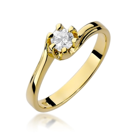 Przejdź do produktu Pierścionek zaręczynowy z żółtego złota z diamentem 0,30ct Fire Of Love