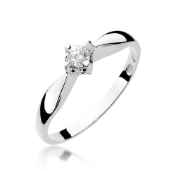 Pierścionek zaręczynowy z białego złota z brylantem 0,12ct Fire Of Love
