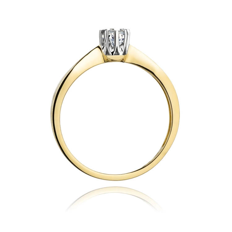Pierścionek zaręczynowy z żółtego złota z brylantami 0,15ct Fire Of Love