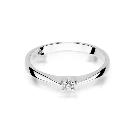 Przejdź do produktu Pierścionek zaręczynowy z białego złota z diamentem 0,03ct Fire Of Love 