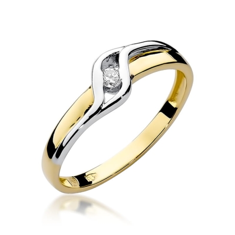 Przejdź do produktu Pierścionek zaręczynowy z żółtego złota z diamentem 0,04ct Fire Of Love 