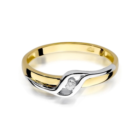 Przejdź do produktu Pierścionek zaręczynowy z żółtego złota z diamentem 0,04ct Fire Of Love 