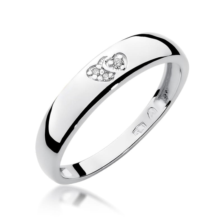 Pierścionek zaręczynowy z białego złota z diamentami 0,02ct Fire Of Love