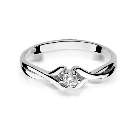 Przejdź do produktu Pierścionek zaręczynowy z białego złota z diamentem 0,08ct Fire Of Love 
