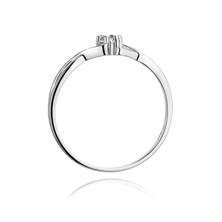 Pierścionek zaręczynowy z białego złota z diamentem 0,08ct Fire Of Love