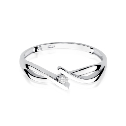 Pierścionek zaręczynowy z białego złota z diamentem 0,04ct Fire Of Love