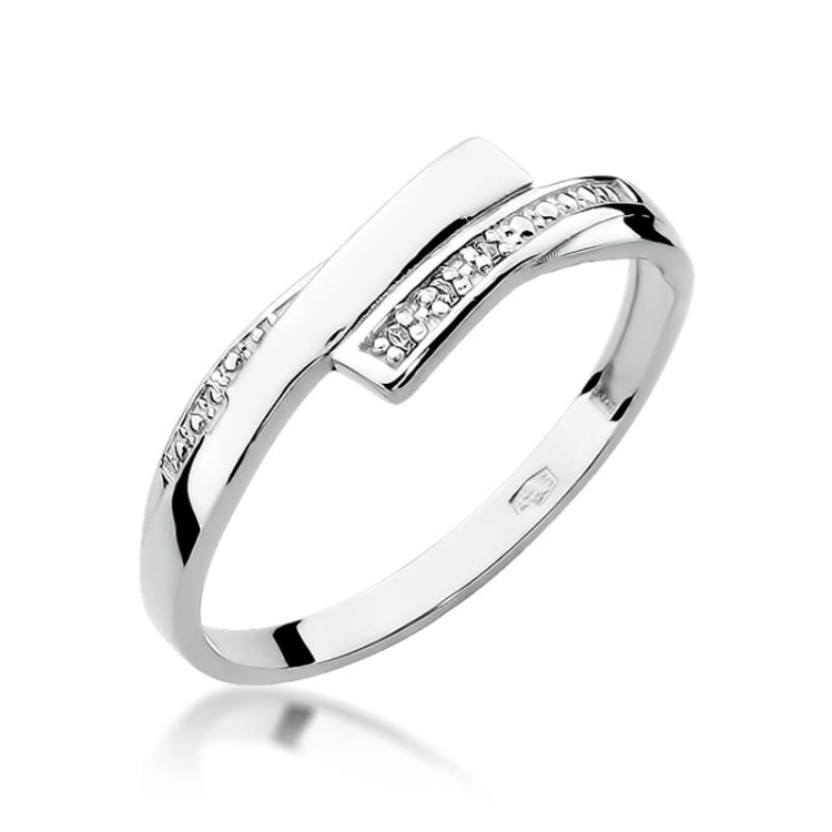 Pierścionek zaręczynowy z białego złota z diamentami 0,02ct Fire Of Love