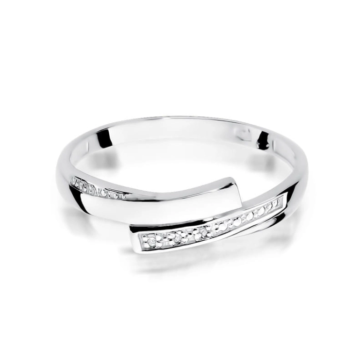 Pierścionek zaręczynowy z białego złota z diamentami 0,02ct Fire Of Love