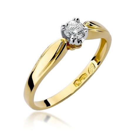 Przejdź do produktu Pierścionek zaręczynowy z żółtego złota z brylantem 0,24ct Fire Of Love