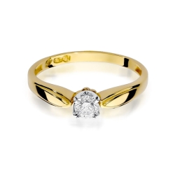 Pierścionek zaręczynowy z żółtego złota z brylantem 0,24ct Fire Of Love