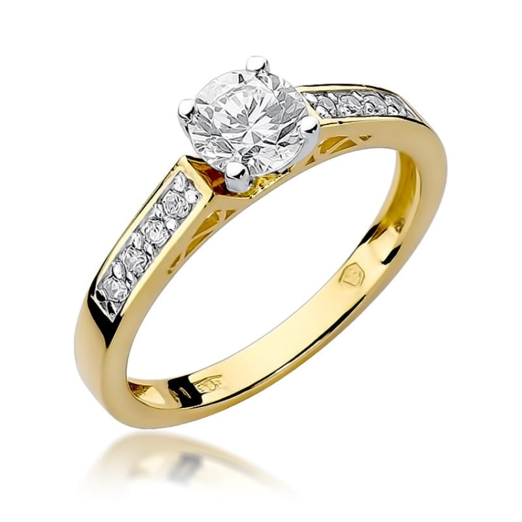 Pierścionek zaręczynowy z żółtego złota z diamentami 0,42ct Fire Of Love