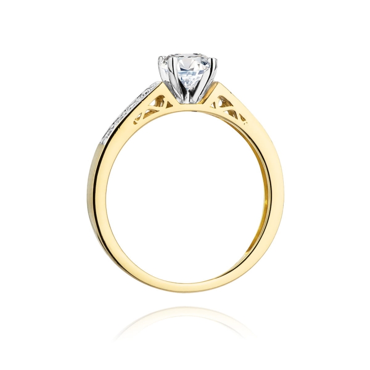 Pierścionek zaręczynowy z żółtego złota z diamentami 0,42ct Fire Of Love