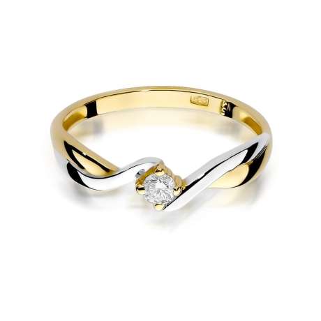 Przejdź do produktu Pierścionek zaręczynowy z żółtego złota z diamentem 0,08ct Fire Of Love